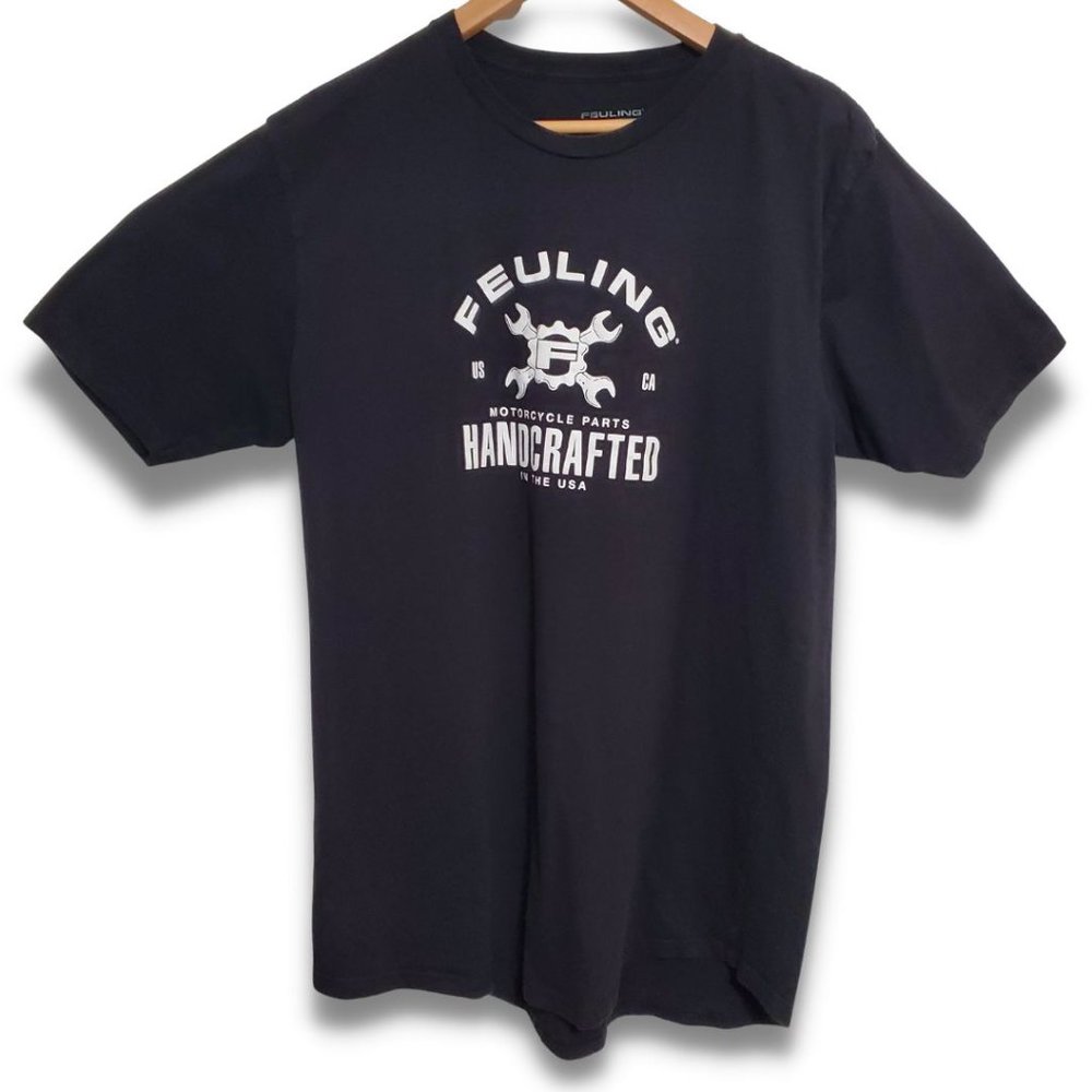 Fueling Motorcycle Parts Extra Large Black Curve Hem Droptail Tee Shirt